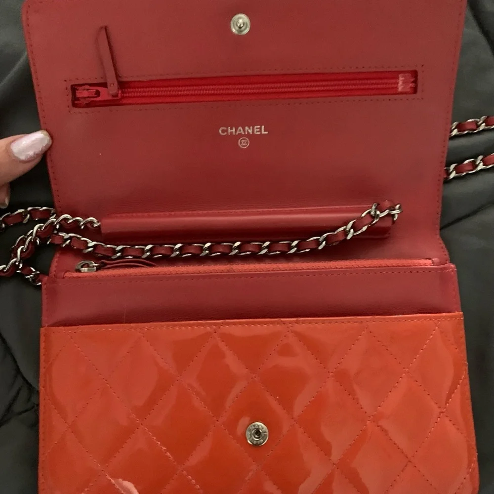 CHANEL Quilted Patent Leather Mini Flap Bag